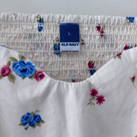 Old Navy White Floral Print Sweetheart Sleeveless Fit & Flare Mini Dress L NWT - Picture 5 of 7